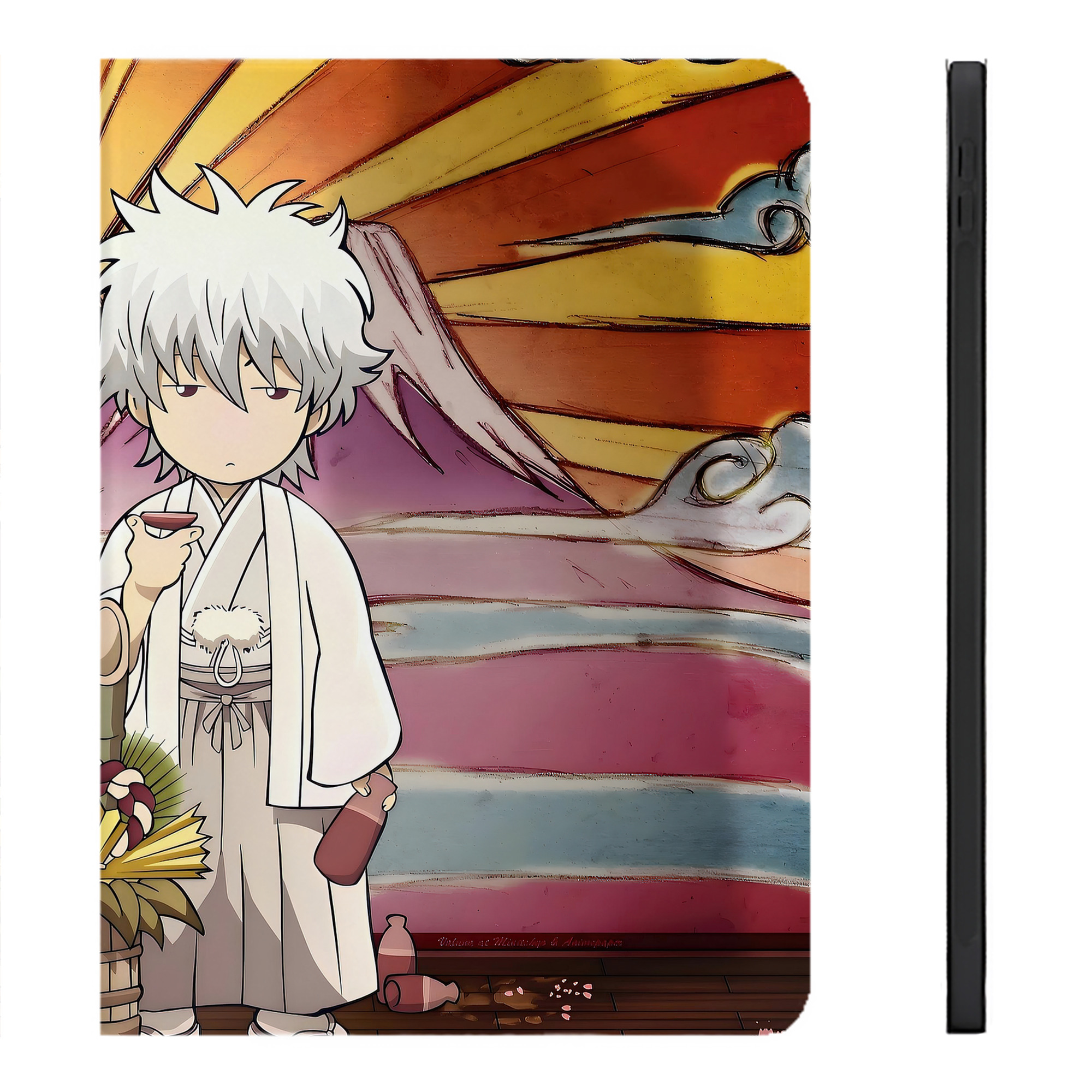 （画像用） ぎんたま 坂田銀時（さかたぎんとき） 神楽 志村新八（しむら しんぱち） GINTAMA Sakata Gintoki Kagura Shimura Shinpachi IPadケース ペンホルダー付き ブックスタイルデザイン